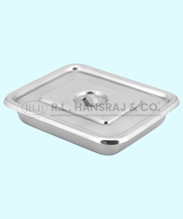 • Instrument trays with lid for easy in handling and storing • High Grade Stainless Steel 304 Grade • Easy to clean & autoclavable