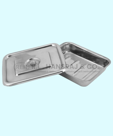 • Instrument trays with lid for easy in handling and storing • High Grade Stainless Steel 304 Grade • Easy to clean & autoclavable